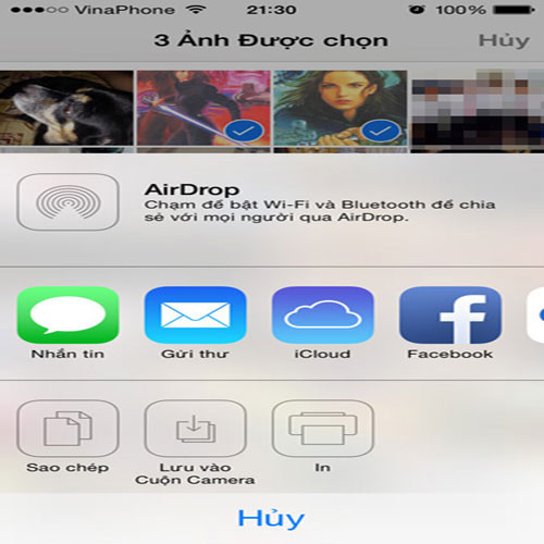 Do Photo Stream sẽ tập trung tất cả các bức ảnh từ tất cả các thiết bị iOS của bạn, bạn cũng có thể lưu ảnh từ iPhone 5s của mình lên iPad Air, iPod Touch 5 hoặc các thiết bị iOS khác. Truy cập vào mục Kho ảnh của tôi (Photo Stream) trong ứng dụng Ảnh (Photos), nhấn vào nút chia sẻ (hình vuông có mũi tên hướng lên) rồi chọn Lưu vào cuộn camera (Save to Camera Roll).