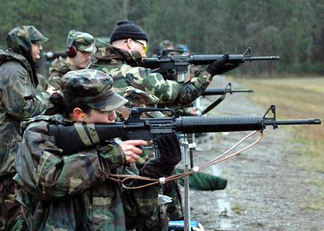 Binh sĩ Mỹ huấn luyện ở căn cứ Fort Lewis.