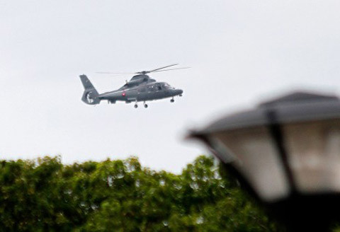 Trực thăng Z-9 của Campuchia bay thử nghiệm tại Phnom Penh.