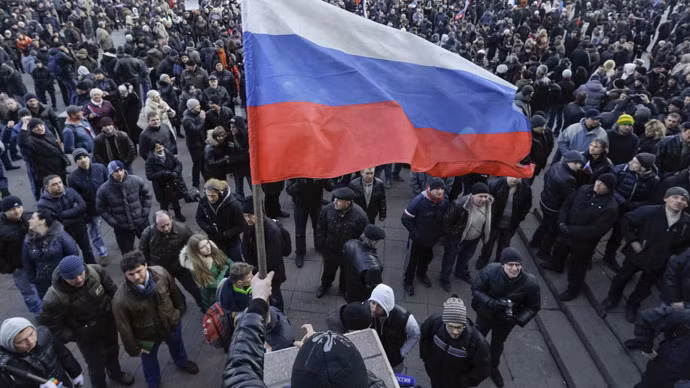 Biểu tình ủng hộ Nga tại Crimea.