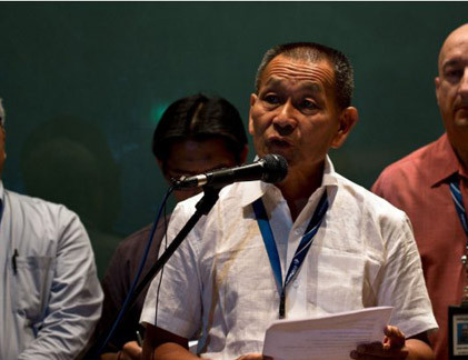 Giám đốc Điều hành của hãng hàng không Malaysia Airlines (MAS) Ahmad Jauhari Yahya phát biểu trong một cuộc họp báo về vụ mất tích chuyến bay MH370.