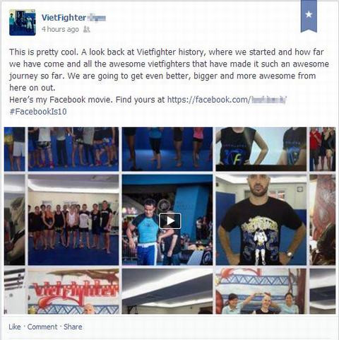 Video tổng hợp này được gọi với cái tên là My facebook movie (bộ phim Facebook của tôi).