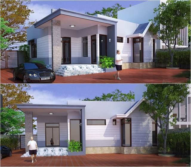 Song sang trong nha vuon 1 tang 3 phong ngu 