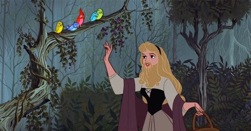 Nàng công chúa ngủ trong rừng... sau giấc ngủ say bỗng có thêm bộ râu?