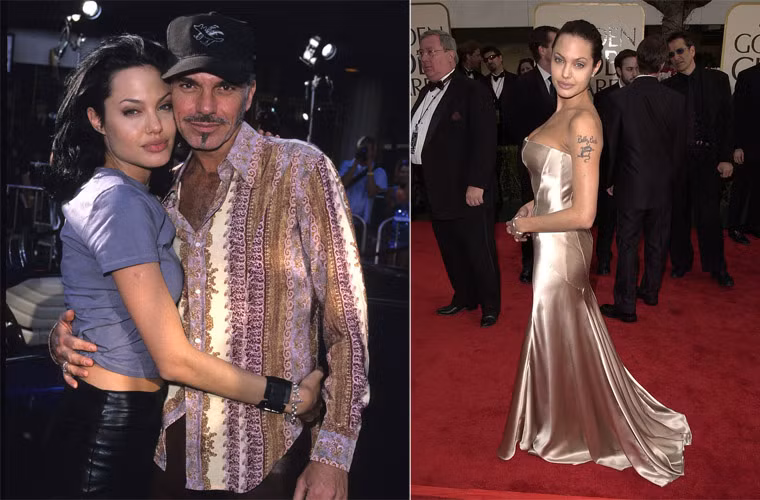 Năm 2000, Jolie được báo chí nhắc nhiều tới khi thể hiện tình cảm quá mức với chồng lúc đó, nam diễn viên Billy Bob Thorton trong buổi công chiếu "Gone in 60 Seconds". Năm 2001, Angelina dần thay đổi hình ảnh một cô gái nổi loạn, hoang dại thành một phụ nữ đoan trang hơn. Cô xuất hiện trên thảm đỏ Quả Cầu Vàng với bộ váy rất thanh lịch và bắt mắt.