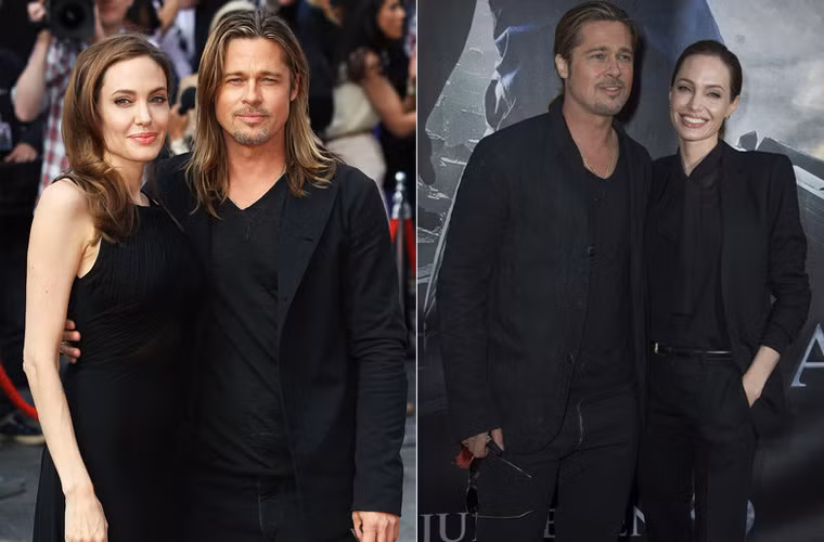 Trang phục đen giản dị, tối màu, nhưng Angelina Jolie & Brad Pitt vẫ rất bắt mắt khi xuất hiện nhờ vào thần thái tươi tắn và sự quấn quít của họ.