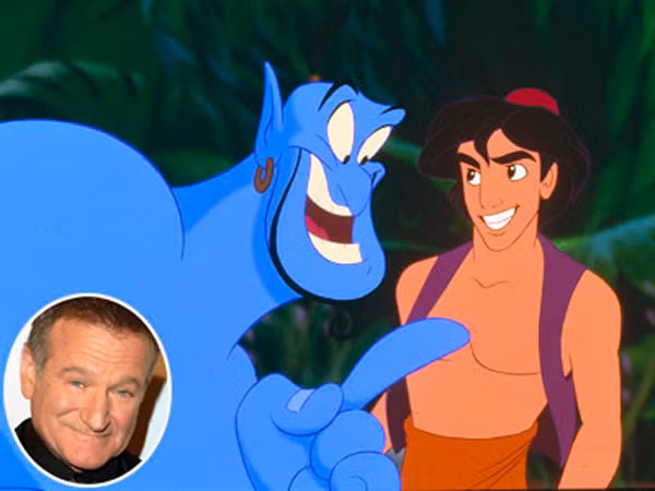 Lồng tiếng cho nhân vật Genie (Thần Đèn) trong phim "Aladdin". Năm 1992, Williams tham gia lồng tiếng vai Thần Đèn cho bộ phim hoạt hình ăn khách của Walt Disney - "Aladdin". Ông đã góp phần khiến cho nhân vật Thần Đèn thêm hài hước với các khán giả mọi lứa tuổi từ trẻ em cho tới các bậc phụ huynh.