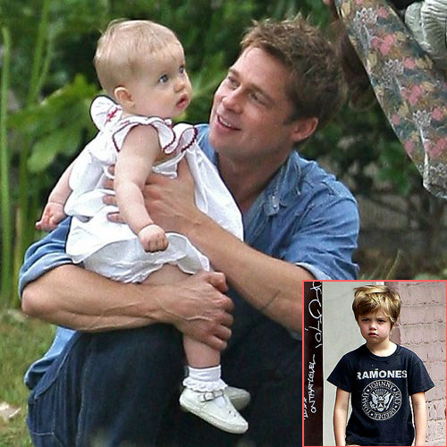 Khi chọn diễn viên nhí đóng cùng trong phim, Angelina Jolie và Brad Pitt bao giờ cũng chọn ngay từ đàn con 6 đứa của họ. Cô con gái Shiloh Jolie-Pitt từng xuất hiện với cha trong bộ phim "The Curious Case of Benjamin Button" lúc còn nhỏ xíu. (Ảnh nhỏ: hình ảnh Shiloh hiện tại)