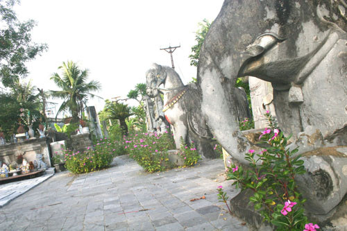 Cây cỏ mọc um tùm trong lăng mộ.