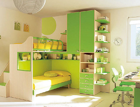 Màu sắc của những chiếc giường còn giúp trí tưởng tượng của các bé bay bổng hơn.