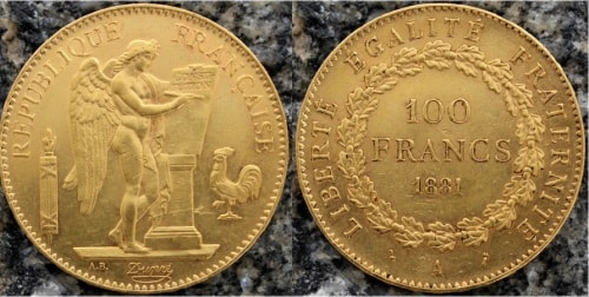 Đồng vàng "Thiên thần" Pháp: Truyền thuyết kể rằng khi Augustine Dupre người thiết kế đồng vàng "Thiên thần" bị kết án tử hình, ông nắm đồng xu này trong tay để cầu nguyện. Viên đao phủ khi nhìn thấy đã cho phép ông trao đổi để nhận lấy sự sống. Từ đó, việc sở hữu một đồng vàng "Thiên thần" Pháp được xem là may mắn.