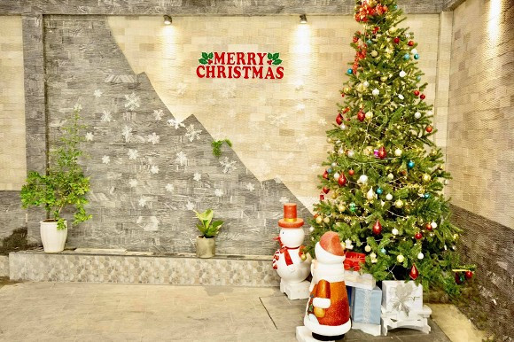 Người đẹp Khánh My dựng hẳn hai cây thông với màu sắc khác biệt tại ngôi nhà của mình.