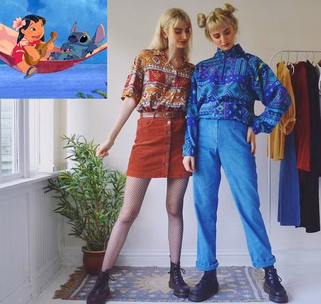 Cap chi em noi tieng nho bat chuoc nhan vat hoat hinh