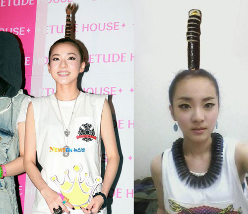 Nhiều người hâm mộ cho rằng kiểu tóc này của Dara giống món sushi ngon miệng.