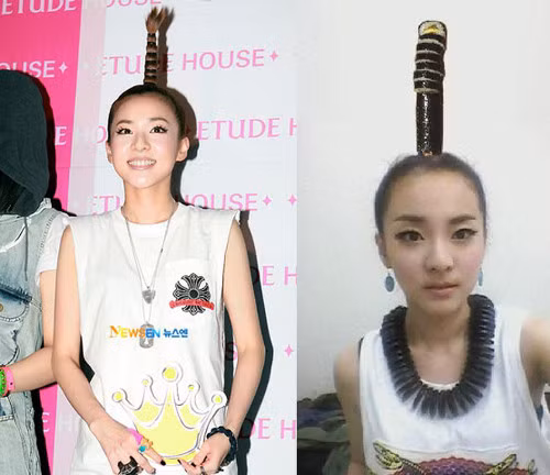 Nhiều người hâm mộ cho rằng kiểu tóc này của Dara giống món sushi ngon miệng.