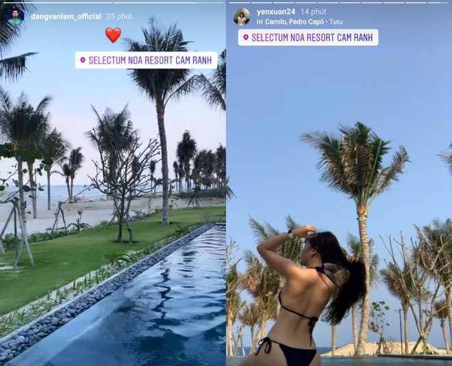 Không công khai là vậy, mặt khác, Yến Xuân - Lâm Tây thường xuyên đăng story check-in cùng một địa điểm vào cùng khoảng thời gian. Hành động này của cả hai như ngầm khẳng định họ luôn có mặt cùng nhau ở các chuyến nghỉ dưỡng, du lịch. Tháng 8/2018, cũng nhờ những tấm hình check-in tại Cát Bà, dân mạng tìm ra nửa kia của Lâm Tây chính là Yến Xuân.