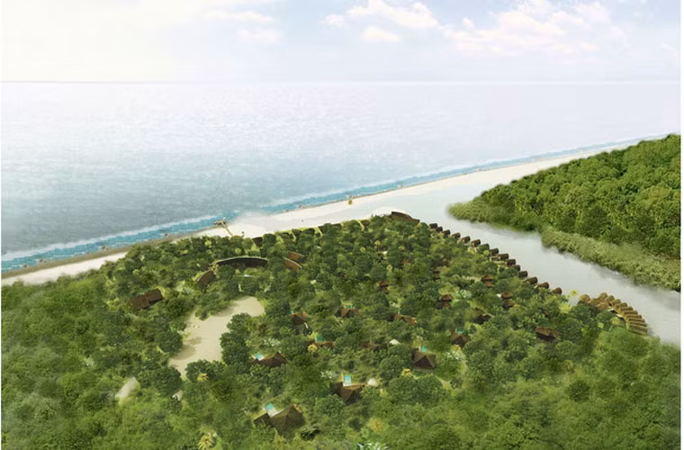 Cụ thể, công trình này sẽ giảm thiểu sử dụng các vật liệu công nghiệp để đảm bảo sự hài hòa với thiên nhiên là các khu rừng nhiệt đới tuyệt đẹp và sông hồ xung quanh. Thay vào đó, kiến trúc sư Võ Trọng Nghĩa đã áp dụng các cấu trúc tre khác nhau.