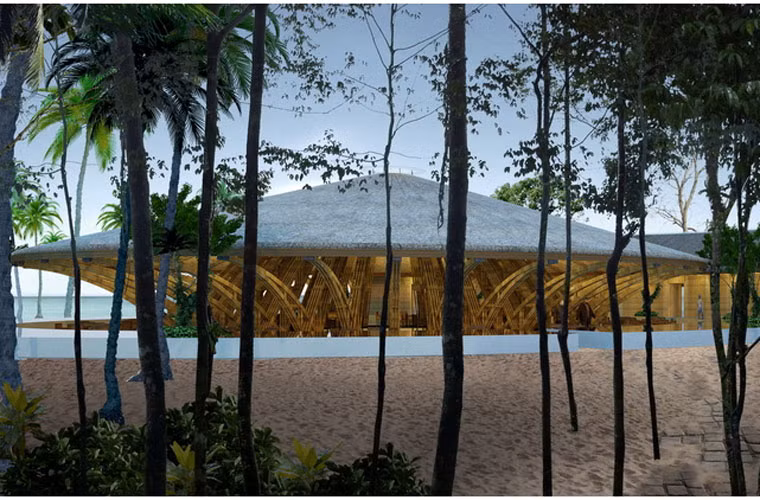 Các nhà hàng, spa được dựng từ những cấu trúc tre khác nhau...