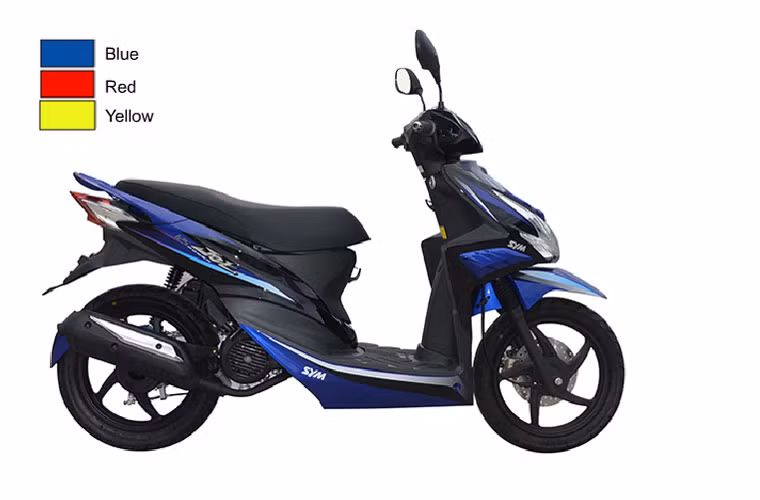 Jet Power 125 có 3 màu tùy chọn là xanh, đỏ và vàng với mức giá 1.080 USD (gần 23 triệu đồng).