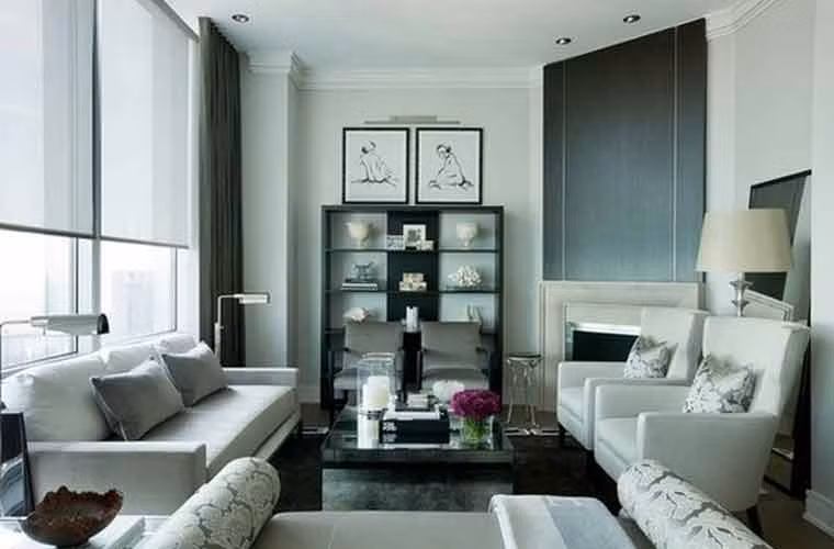 Kết hợp hai gam màu đối xứng đen và trắng cũng khá phù hợp với căn phòng nhỏ.