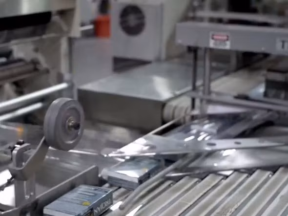 Những chiếc “áo mưa” được đặt trong vỏ bao nhựa in nhãn thương hiệu Trojan rồi đóng hộp cẩn thận ở cuối dây chuyền.