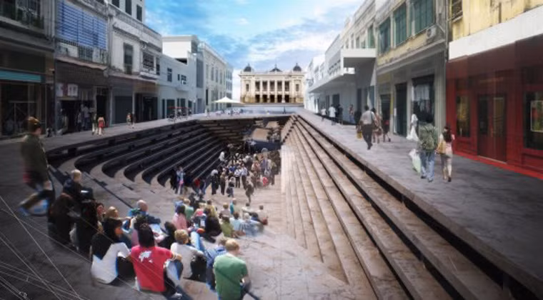 Dự án của nhóm kiến trúc sư này hướng đến tìm kiếm giải pháp hiện đại để mang lại cuộc sống đường phố cho phố Tràng Tiền “một vẻ duyên dáng" trong tương lai gần.