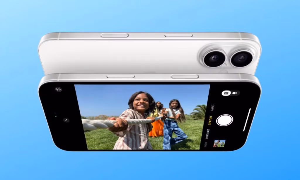  Nút điều khiển camera (Camera Control) mới là nút điện dung, cung cấp một cách mới để bật và điều khiển máy ảnh. Có thể, nhấn chụp, trượt ngón tay để zoom. Nút này cũng dùng truy cập vào một số tính năng của Apple Intelligence.