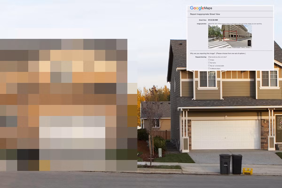  27. Bạn có thể làm mờ hình ảnh nhà mình trên chế độ xem phố của Google Maps. Hãy tìm lại ảnh nhà bạn trên chế độ xem phố, bấm vào nó. Tiếp đó, bạn hãy chọn mục “báo cáo vấn đề” hiển thị ở góc dưới màn hình. 