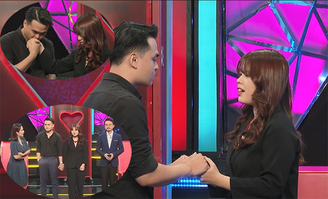 Sau khi nắm tay nhau trao cảm xúc, cặp đôi đã cùng bấm nút hẹn hò trong niềm vui của ông bà mối.