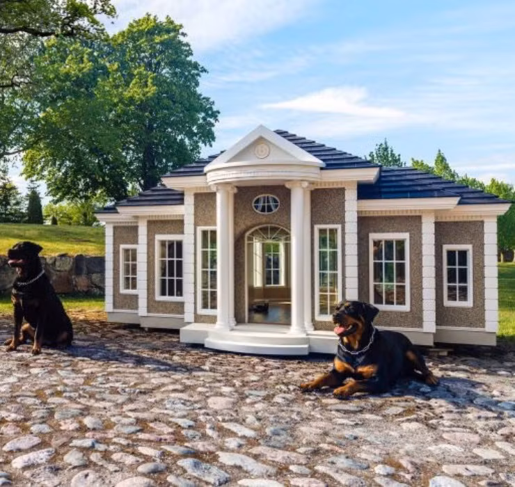 Mẫu nhà cao cấp này rất được lòng giới nghệ sĩ, siêu sao. Đã có không ít người chọn mua “siêu biệt thự” này cho cún cưng của mình.