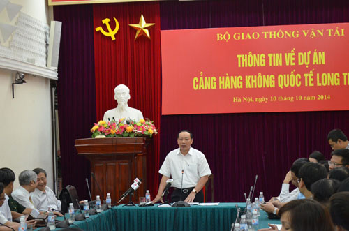 Bộ GTVT họp báo cung cấp thông tin cho báo chí về sân bay Long Thành.