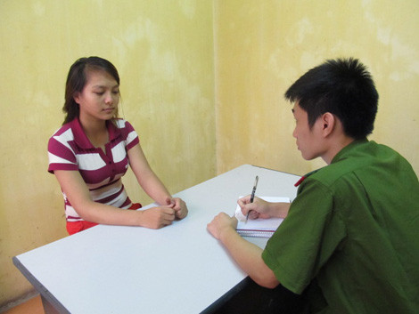 Nông Thị Hường tại Cơ quan điều tra Công an quận Thanh Xuân.