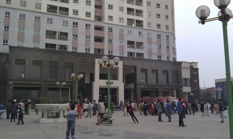 Tòa nhà 34T, nơi xảy ra vụ việc thang máy rơi tự do.