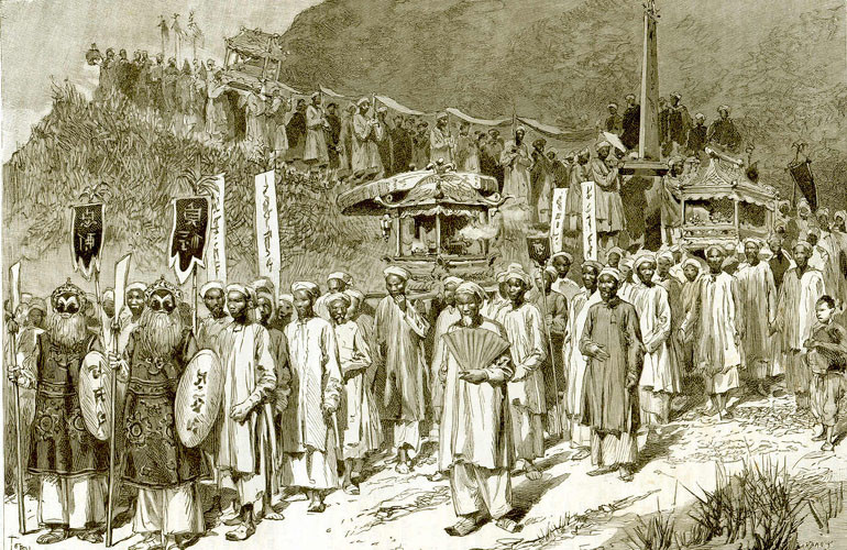 Khung cảnh tại một đám tang của người quyền quý. Ảnh: Belle Indochine.