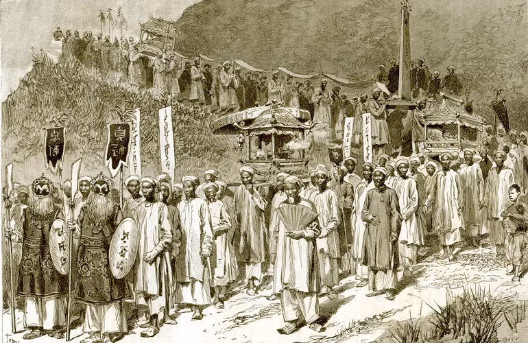 Khung cảnh tại một đám tang của người quyền quý. Ảnh: Belle Indochine.