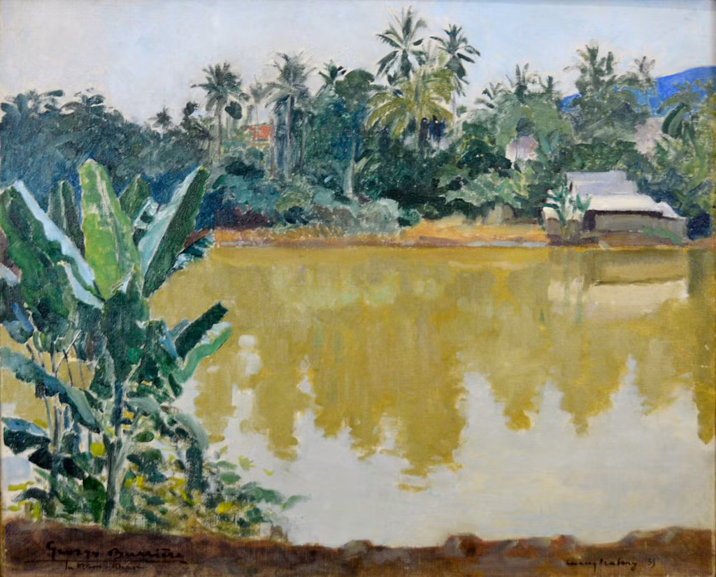 Sông Mekong ở vùng lân cận Luang Prabang. Tranh của Georges Barrière, khoảng 1935.
