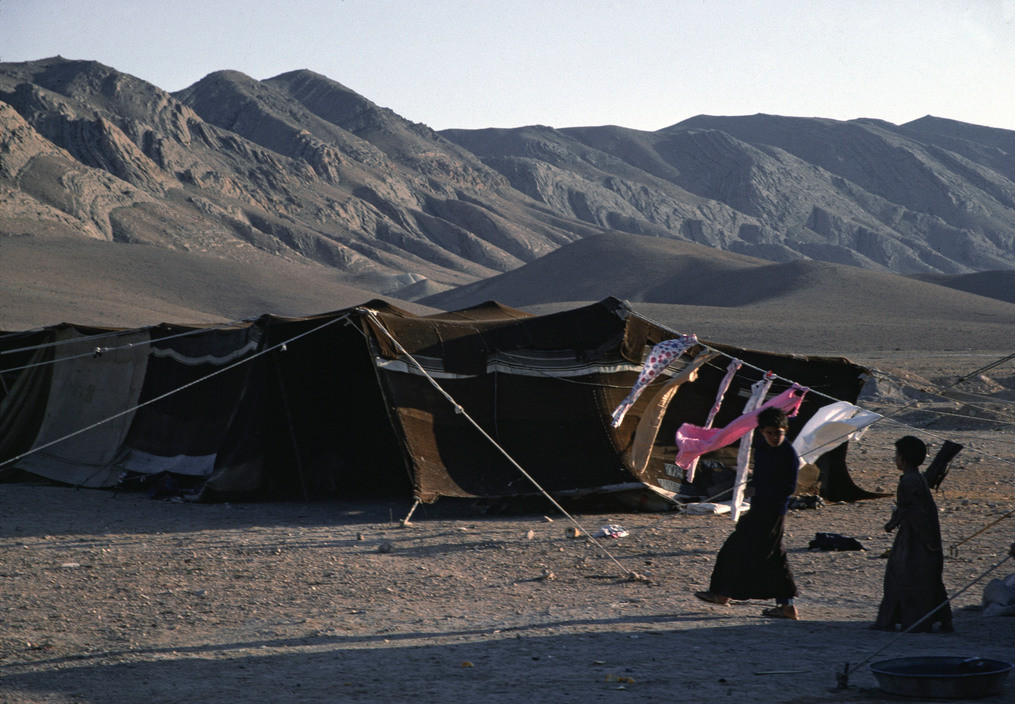 Bên ngoài khu lều của người Hadadiyne ở Palmyra. Ảnh: Magnum Photos.
