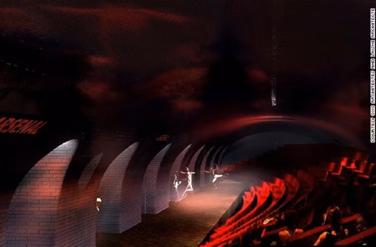 Nhà ga bỏ hoang Arsenal biến thành rạp hát quốc gia với sức chứa hàng nghìn người.