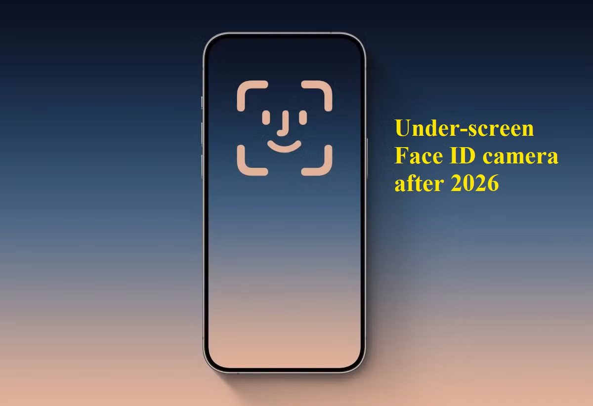 Nhà Táo được cho là đang có kế hoạch di chuyển các thành phần Face ID dưới màn hình vào năm 2026, cho phép loại bỏ phần cắt hình viên thuốc tạo thành một phần của Dynamic Island ngày nay.