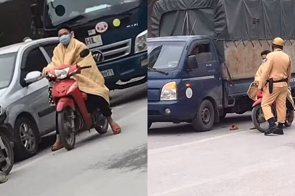 Khoac chan ra duong chong ret, thanh nien bi cong an “so gay“