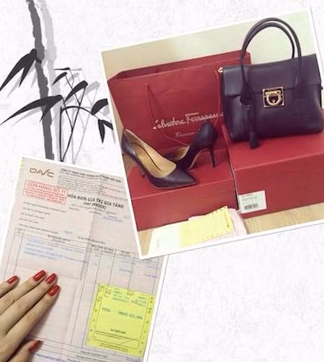 Đây không phải lần duy nhất nữ diễn viên tung ảnh khoe đồ hiệu. Cô từng khoe hai món đồ là giày và túi hiệu Salvatore Ferragamo có giá gần 60 triệu đồng.