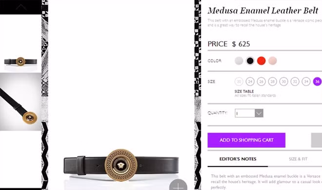 Chiếc thắt lưng này được bán trên web với giá $625 tương đương hơn 13 triệu đồng