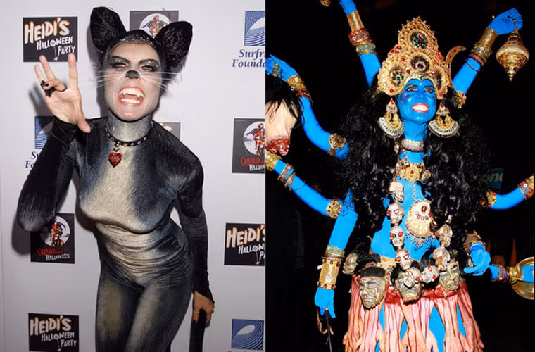 Heidi Klum gây ấn tượng với màn hóa thân thành miêu nữ trong bữa tiệc ma quỷ năm 2007. Năm 2008, cô lại biến hình thành nữ thần hủy diệt Kali của đạo Hindu.