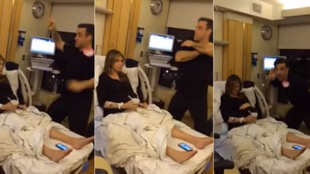 Robbie Williams đã đăng một loạt video và ảnh trong thời gian anh cùng vợ, Ayda vượt cạn trong viện.