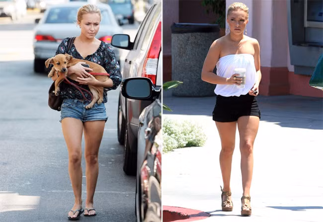 Nữ diễn viên Hayden Panettiere vừa sở hữu chiều cao khiêm tốn, vừa có nhược điểm là đùi to, chân ngắn.