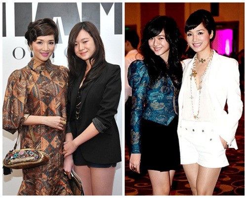 Anh Sa tự tin cạnh mẹ khi tham dự các sự kiện giải trí phía Nam.