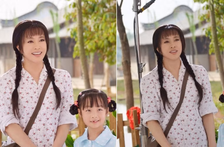 Nữ diễn viên 58 tuổi hóa thân thành cô thôn nữ trẻ trung trong một bộ phim mới đây.