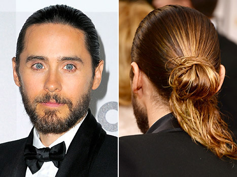 Búi tóc của nam diễn viên Jared Leto vừa dầy vừa dài khiến ai cũng ngạc nhiên.