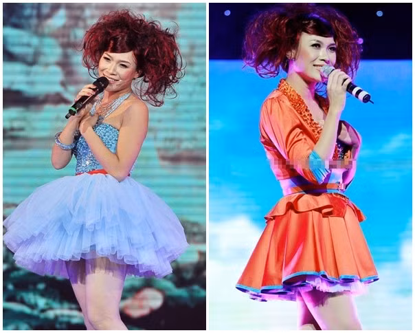 Mỹ Tâm bị dính mác là "cưa sừng làm nghé" khi chọn phong cách xì tin, công chúa sến sẩm. Bộ cánh khiến nữ ca sĩ trở thành tâm điểm bàn tán, bình phẩm của dư luận. Gu thời trang lạc mốt vô tình khiến giọng ca "Họa mi tóc nâu" bị đánh giá là không khác diễn viên hài là mấy.