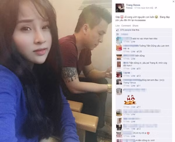 Cô gái Trang Venus là người đóng chung MV và cũng dính nghi án là bạn gái mới của Tiến Dũng.